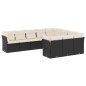 vidaXL 10-tlg. Garten-Sofagarnitur mit Kissen Schwarz Poly Rattan vidaXL 10-tlg. Garten-Sofagarnitur mit Kissen Schwarz Poly Rattan