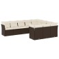 vidaXL 10-tlg. Garten-Sofagarnitur mit Kissen Braun Poly Rattan vidaXL 10-tlg. Garten-Sofagarnitur mit Kissen Braun Poly Rattan