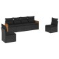 vidaXL 6-tlg. Garten-Sofagarnitur mit Kissen Schwarz Poly Rattan vidaXL 6-tlg. Garten-Sofagarnitur mit Kissen Schwarz Poly Rattan