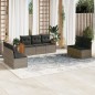 vidaXL 7-tlg. Garten-Sofagarnitur mit Kissen Grau Poly Rattan vidaXL 7-tlg. Garten-Sofagarnitur mit Kissen Grau Poly Rattan