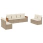 vidaXL 8-tlg. Garten-Sofagarnitur mit Kissen Beige Poly Rattan vidaXL 8-tlg. Garten-Sofagarnitur mit Kissen Beige Poly Rattan