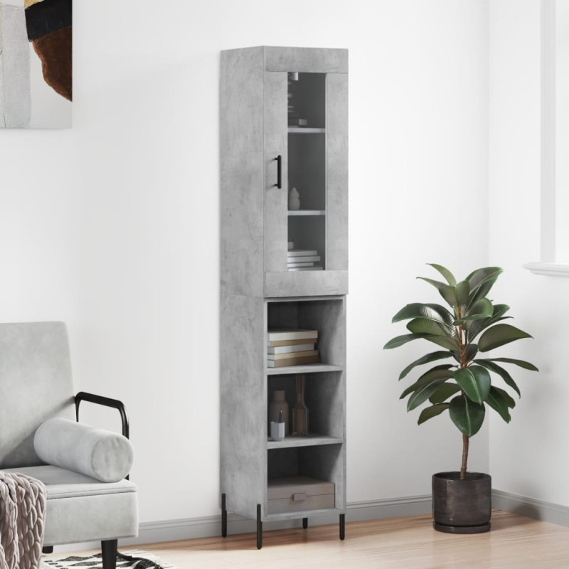 Highboard Betongrau 34,5x34x180 cm Holzwerkstoff Highboard Betongrau 34,5x34x180 cm Holzwerkstoff