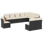vidaXL 10-tlg. Garten-Sofagarnitur mit Kissen Schwarz Poly Rattan vidaXL 10-tlg. Garten-Sofagarnitur mit Kissen Schwarz Poly Rattan