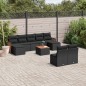 vidaXL 10-tlg. Garten-Sofagarnitur mit Kissen Schwarz Poly Rattan vidaXL 10-tlg. Garten-Sofagarnitur mit Kissen Schwarz Poly Rattan