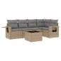 vidaXL 6-tlg. Garten-Sofagarnitur mit Kissen Beige Poly Rattan vidaXL 6-tlg. Garten-Sofagarnitur mit Kissen Beige Poly Rattan