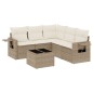 vidaXL 6-tlg. Garten-Sofagarnitur mit Kissen Beige Poly Rattan vidaXL 6-tlg. Garten-Sofagarnitur mit Kissen Beige Poly Rattan