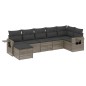 vidaXL 7-tlg. Garten-Sofagarnitur mit Kissen Grau Poly Rattan vidaXL 7-tlg. Garten-Sofagarnitur mit Kissen Grau Poly Rattan