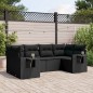 vidaXL 6-tlg. Garten-Sofagarnitur mit Kissen Schwarz Poly Rattan vidaXL 6-tlg. Garten-Sofagarnitur mit Kissen Schwarz Poly Rattan