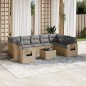 vidaXL 10-tlg. Garten-Sofagarnitur mit Kissen Beige Poly Rattan vidaXL 10-tlg. Garten-Sofagarnitur mit Kissen Beige Poly Rattan