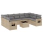 vidaXL 10-tlg. Garten-Sofagarnitur mit Kissen Beige Poly Rattan vidaXL 10-tlg. Garten-Sofagarnitur mit Kissen Beige Poly Rattan