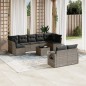 vidaXL 10-tlg. Garten-Sofagarnitur mit Kissen Grau Poly Rattan vidaXL 10-tlg. Garten-Sofagarnitur mit Kissen Grau Poly Rattan
