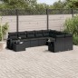 vidaXL 10-tlg. Garten-Sofagarnitur mit Kissen Schwarz Poly Rattan vidaXL 10-tlg. Garten-Sofagarnitur mit Kissen Schwarz Poly Rattan