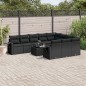 vidaXL 11-tlg. Garten-Sofagarnitur mit Kissen Schwarz Poly Rattan vidaXL 11-tlg. Garten-Sofagarnitur mit Kissen Schwarz Poly Rattan