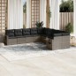 vidaXL 10-tlg. Garten-Sofagarnitur mit Kissen Grau Poly Rattan vidaXL 10-tlg. Garten-Sofagarnitur mit Kissen Grau Poly Rattan