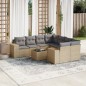vidaXL 9-tlg. Garten-Sofagarnitur mit Kissen Beige Poly Rattan vidaXL 9-tlg. Garten-Sofagarnitur mit Kissen Beige Poly Rattan