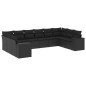 vidaXL 10-tlg. Garten-Sofagarnitur mit Kissen Schwarz Poly Rattan vidaXL 10-tlg. Garten-Sofagarnitur mit Kissen Schwarz Poly Rattan