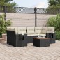 vidaXL 7-tlg. Garten-Sofagarnitur mit Kissen Schwarz Poly Rattan vidaXL 7-tlg. Garten-Sofagarnitur mit Kissen Schwarz Poly Rattan