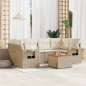 vidaXL 7-tlg. Garten-Sofagarnitur mit Kissen Beige Poly Rattan vidaXL 7-tlg. Garten-Sofagarnitur mit Kissen Beige Poly Rattan