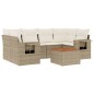 vidaXL 7-tlg. Garten-Sofagarnitur mit Kissen Beige Poly Rattan vidaXL 7-tlg. Garten-Sofagarnitur mit Kissen Beige Poly Rattan