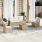 vidaXL 6-tlg. Garten-Sofagarnitur mit Kissen Beige Poly Rattan vidaXL 6-tlg. Garten-Sofagarnitur mit Kissen Beige Poly Rattan