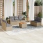 vidaXL 8-tlg. Garten-Sofagarnitur mit Kissen Beige Poly Rattan vidaXL 8-tlg. Garten-Sofagarnitur mit Kissen Beige Poly Rattan
