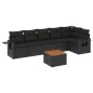 vidaXL 7-tlg. Garten-Sofagarnitur mit Kissen Schwarz Poly Rattan vidaXL 7-tlg. Garten-Sofagarnitur mit Kissen Schwarz Poly Rattan