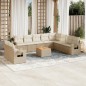 vidaXL 11-tlg. Garten-Sofagarnitur mit Kissen Beige Poly Rattan vidaXL 11-tlg. Garten-Sofagarnitur mit Kissen Beige Poly Rattan