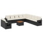 vidaXL 12-tlg. Garten-Sofagarnitur mit Kissen Schwarz Poly Rattan vidaXL 12-tlg. Garten-Sofagarnitur mit Kissen Schwarz Poly Rattan