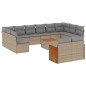vidaXL 13-tlg. Garten-Sofagarnitur mit Kissen Beige Poly Rattan vidaXL 13-tlg. Garten-Sofagarnitur mit Kissen Beige Poly Rattan