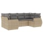 vidaXL 6-tlg. Garten-Sofagarnitur mit Kissen Beige Poly Rattan vidaXL 6-tlg. Garten-Sofagarnitur mit Kissen Beige Poly Rattan