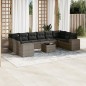 vidaXL 11-tlg. Garten-Sofagarnitur mit Kissen Grau Poly Rattan vidaXL 11-tlg. Garten-Sofagarnitur mit Kissen Grau Poly Rattan