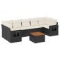 vidaXL 8-tlg. Garten-Sofagarnitur mit Kissen Schwarz Poly Rattan vidaXL 8-tlg. Garten-Sofagarnitur mit Kissen Schwarz Poly Rattan