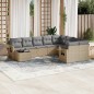 vidaXL 10-tlg. Garten-Sofagarnitur mit Kissen Beige Poly Rattan vidaXL 10-tlg. Garten-Sofagarnitur mit Kissen Beige Poly Rattan