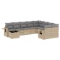 vidaXL 10-tlg. Garten-Sofagarnitur mit Kissen Beige Poly Rattan vidaXL 10-tlg. Garten-Sofagarnitur mit Kissen Beige Poly Rattan