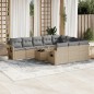 vidaXL 11-tlg. Garten-Sofagarnitur mit Kissen Beige Poly Rattan vidaXL 11-tlg. Garten-Sofagarnitur mit Kissen Beige Poly Rattan