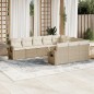 vidaXL 10-tlg. Garten-Sofagarnitur mit Kissen Beige Poly Rattan vidaXL 10-tlg. Garten-Sofagarnitur mit Kissen Beige Poly Rattan