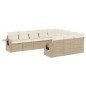 vidaXL 10-tlg. Garten-Sofagarnitur mit Kissen Beige Poly Rattan vidaXL 10-tlg. Garten-Sofagarnitur mit Kissen Beige Poly Rattan