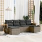 vidaXL 6-tlg. Garten-Sofagarnitur mit Kissen Grau Poly Rattan vidaXL 6-tlg. Garten-Sofagarnitur mit Kissen Grau Poly Rattan