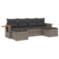 vidaXL 6-tlg. Garten-Sofagarnitur mit Kissen Grau Poly Rattan vidaXL 6-tlg. Garten-Sofagarnitur mit Kissen Grau Poly Rattan