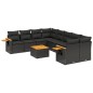 vidaXL 9-tlg. Garten-Sofagarnitur mit Kissen Schwarz Poly Rattan vidaXL 9-tlg. Garten-Sofagarnitur mit Kissen Schwarz Poly Rattan