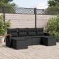 vidaXL 6-tlg. Garten-Sofagarnitur mit Kissen Schwarz Poly Rattan vidaXL 6-tlg. Garten-Sofagarnitur mit Kissen Schwarz Poly Rattan