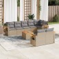 vidaXL 9-tlg. Garten-Sofagarnitur mit Kissen Beige Poly Rattan vidaXL 9-tlg. Garten-Sofagarnitur mit Kissen Beige Poly Rattan