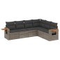 vidaXL 6-tlg. Garten-Sofagarnitur mit Kissen Grau Poly Rattan vidaXL 6-tlg. Garten-Sofagarnitur mit Kissen Grau Poly Rattan