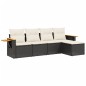 vidaXL 5-tlg. Garten-Sofagarnitur mit Kissen Schwarz Poly Rattan vidaXL 5-tlg. Garten-Sofagarnitur mit Kissen Schwarz Poly Rattan