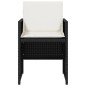 vidaXL 5-tlg. Garten-Essgruppe mit Kissen Schwarz Poly Rattan vidaXL 5-tlg. Garten-Essgruppe mit Kissen Schwarz Poly Rattan