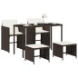 vidaXL 5-tlg. Garten-Essgruppe mit Kissen Braun Poly Rattan vidaXL 5-tlg. Garten-Essgruppe mit Kissen Braun Poly Rattan