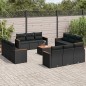 vidaXL 13-tlg. Garten-Sofagarnitur mit Kissen Schwarz Poly Rattan vidaXL 13-tlg. Garten-Sofagarnitur mit Kissen Schwarz Poly Rattan