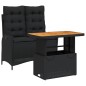 vidaXL 2-tlg. Garten-Essgruppe mit Kissen Schwarz Poly Rattan vidaXL 2-tlg. Garten-Essgruppe mit Kissen Schwarz Poly Rattan