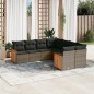 vidaXL 8-tlg. Garten-Sofagarnitur mit Kissen Grau Poly Rattan vidaXL 8-tlg. Garten-Sofagarnitur mit Kissen Grau Poly Rattan