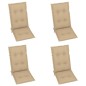 Gartenstühle 4 Stk. mit Beigen Kissen Massivholz Teak Gartenstühle 4 Stk. mit Beigen Kissen Massivholz Teak